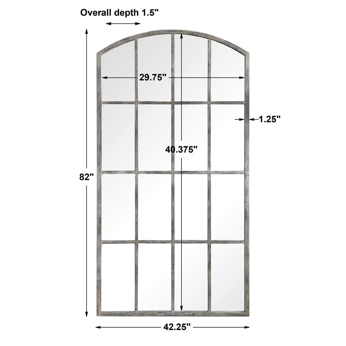 Amiel - Arched Mirror - Ivory