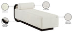 Zephyr - Linen Textured Fabric Upholstered Chaise - Painted Black Base