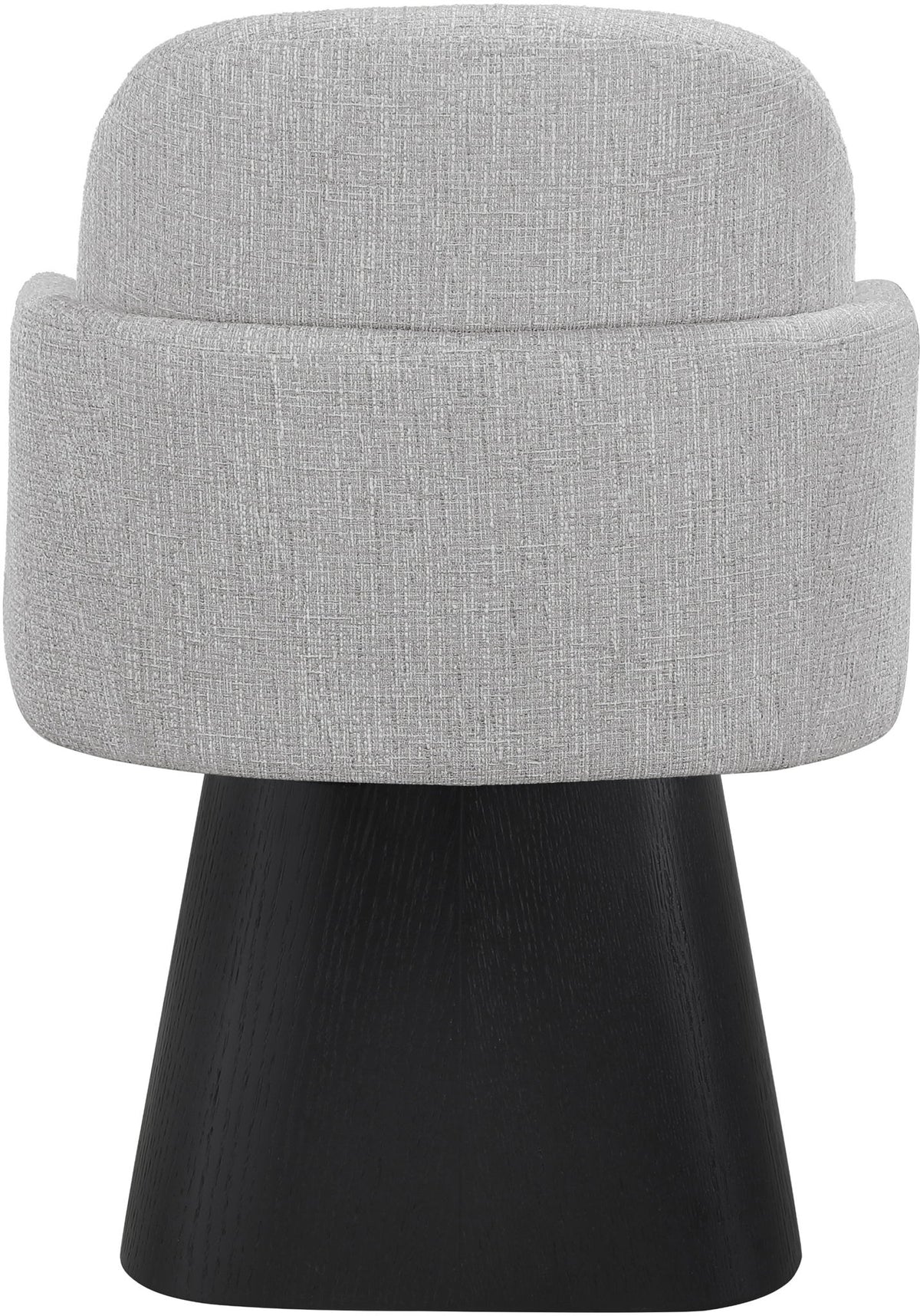 Marlowe - Linen Textured Fabric Upholstered Swivel Dining Arm Chair - Stained Black