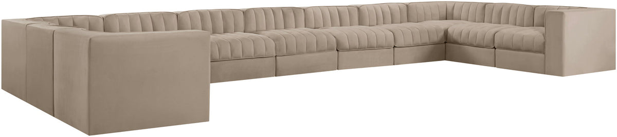 Rummi - Velvet Performance Fabric Upholstered 11 Piece Modular Sectional