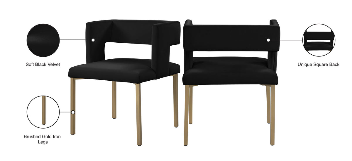 Caleb - Dining Chair with Gold Legs (Set of 2)