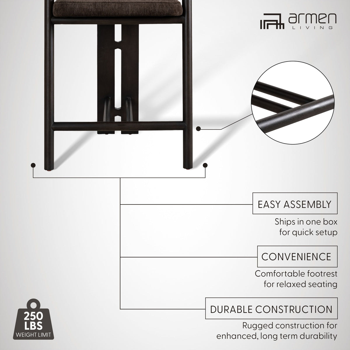 Aaliyah - 26" Counter Height Barstool - Brown / Espresso