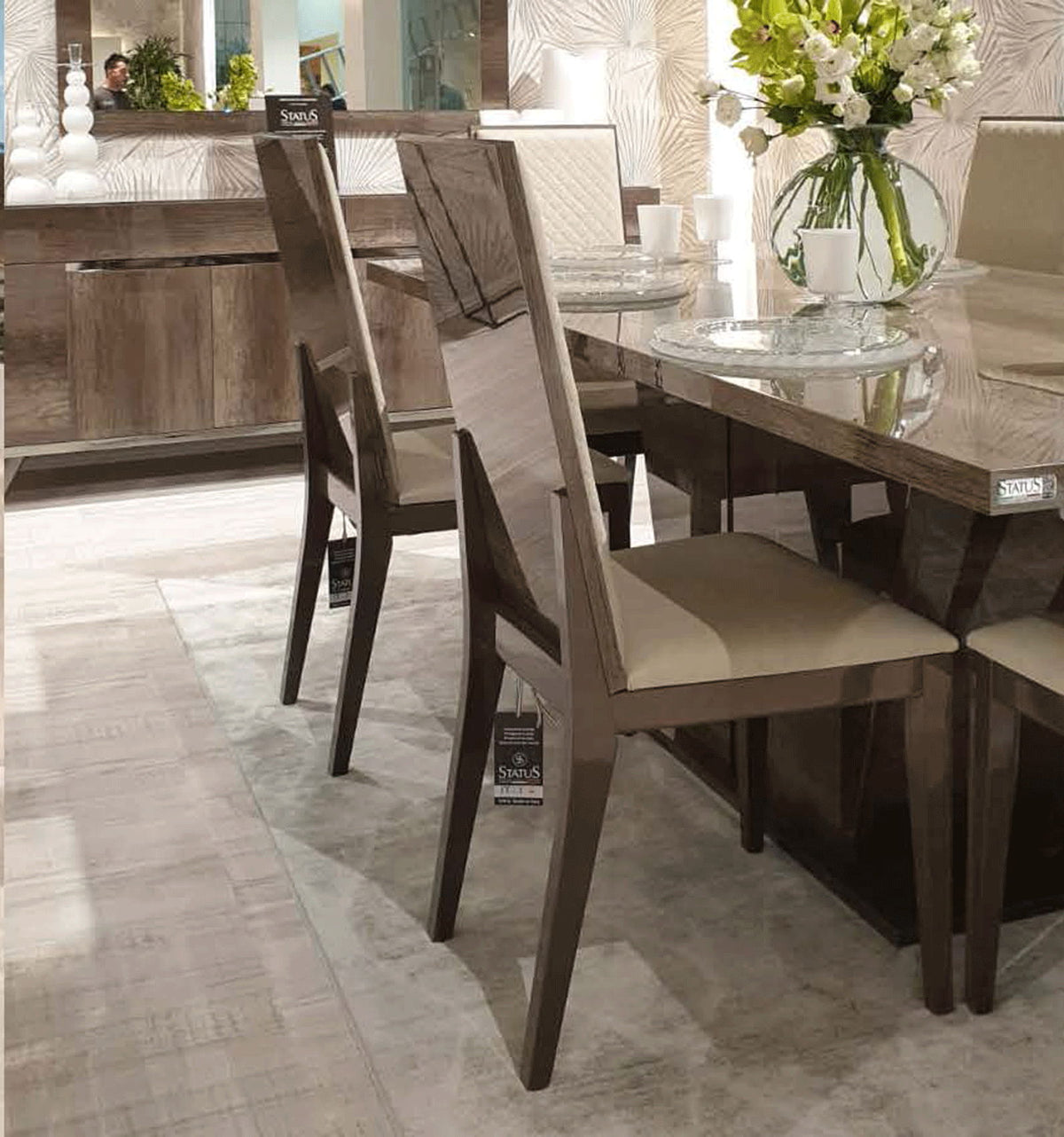 Medea - Side Chair - Dark Brown / Beige