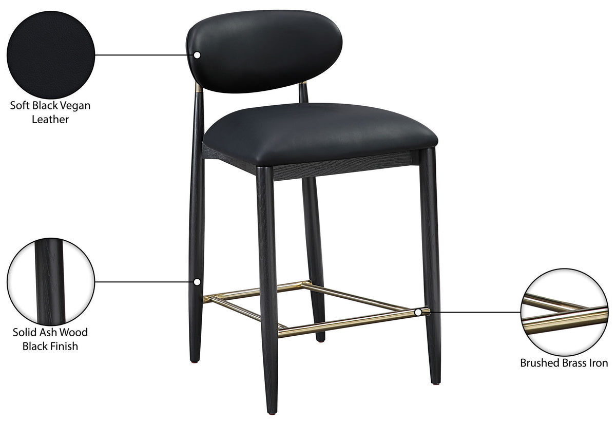 Riccio - Stool - Black And Gold Frame