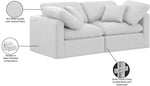 Indulge - Linen 2 Piece Modular Sofa - White