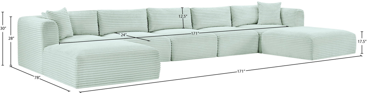 Shaggy - 7 Piece Modular Sectional With 2 Ottomans