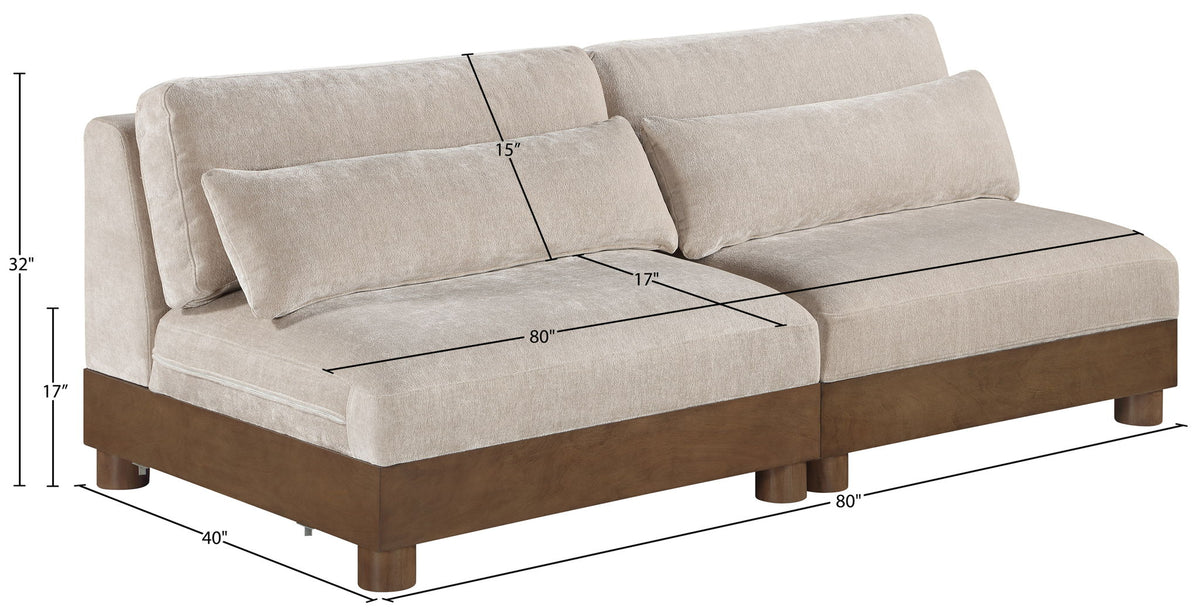 Turin - Chenille Fabric Upholstered Modular Sectional - Taupe