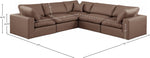 Comfy - 5 Piece Faux Leather Modular Corner Sectional