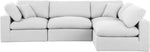 Comfy - 4 Piece Linen Fabric Modular Armless Sectional