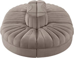 Rummi - Oval Velvet Performance Fabric Upholstered 6 Piece Modular Sectional