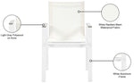 Nizuc - Outdoor Patio Dining Arm Chair With White Frame And Gray Arms (Set of 2)
