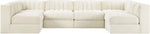 Rummi - Armless Velvet Performance Fabric Upholstered 6 Piece Modular Sectional