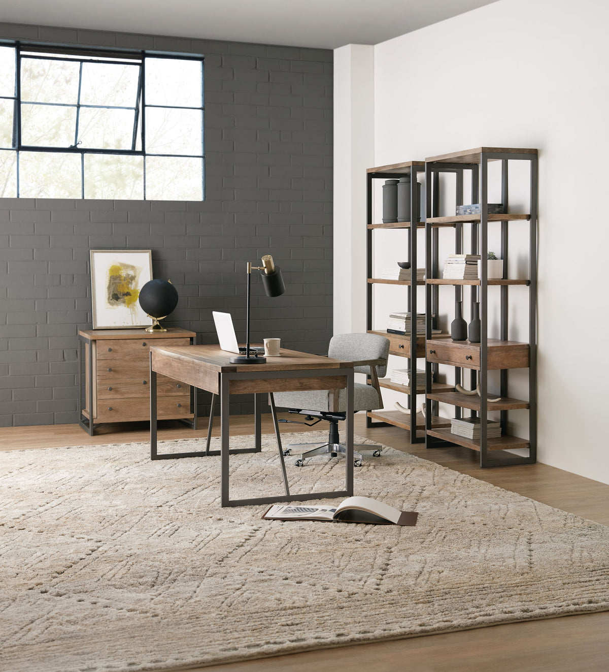 Home Office - Wood Writing Desk - Light Brown