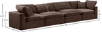 Comfy - Velvet Modular Sofa 4 Seats