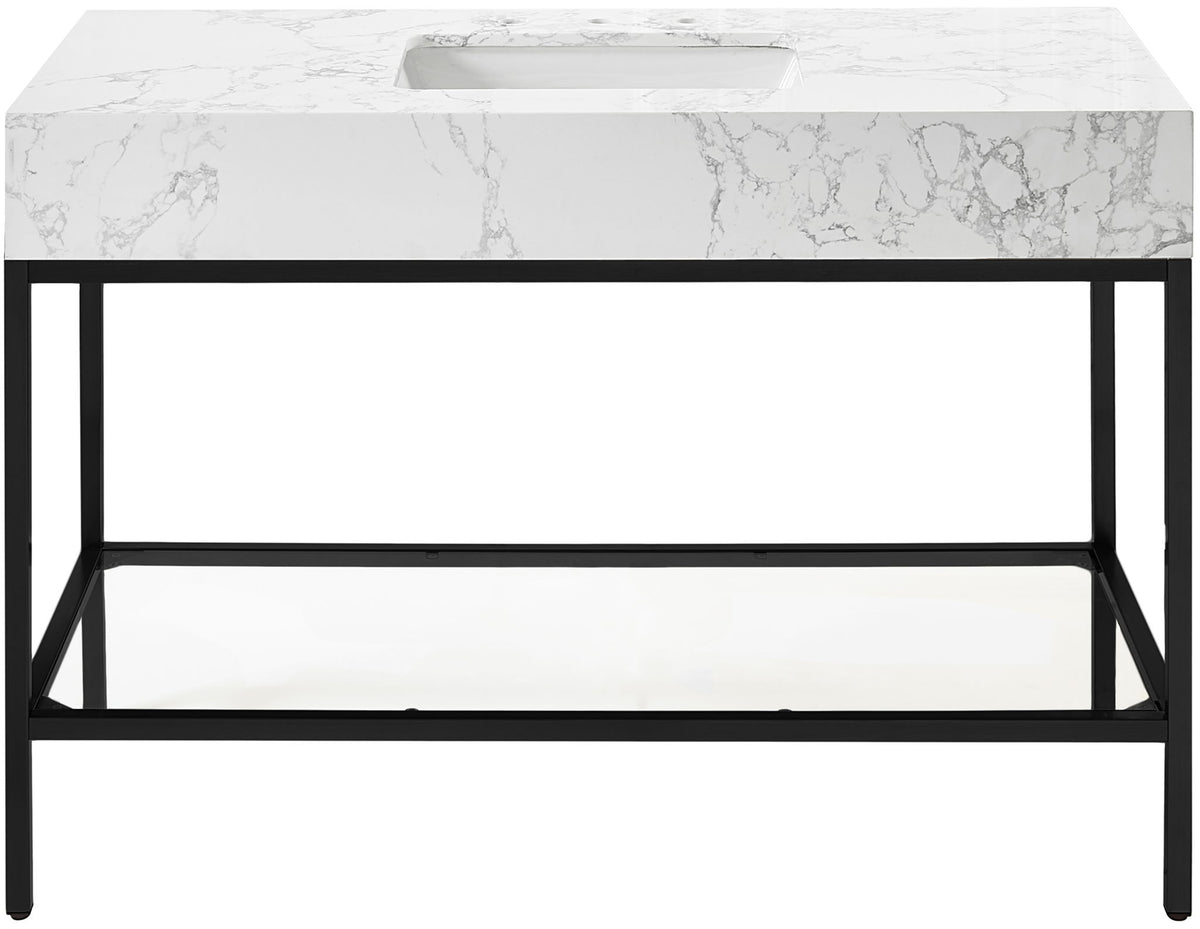 Marmo - Engineered Marble Bathroom Vanity With Black Base