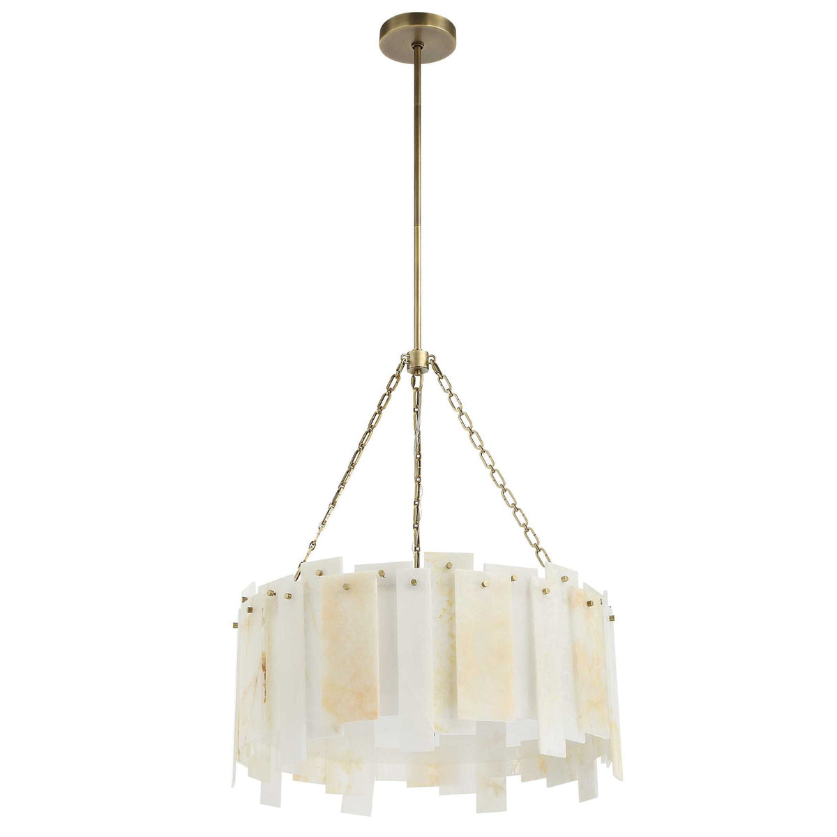 Stacked Deck - Pendant - White / Light Antique Brass