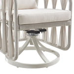 Breeze - Cream Metal Outdoor Swivel Dining Chair With Cushions - Pearl