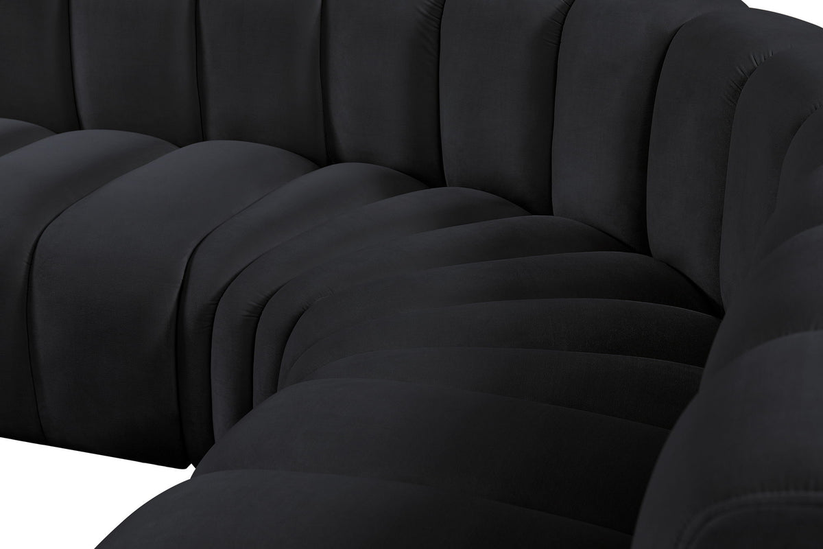 Arc - Velvet 8 Piece Curved Modular Sofa