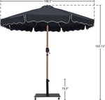 Amalfi - Aluminum Patio Umbrella - Black Base / Light Brown Pole