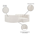Arc - Boucle Fabric 4 Piece Curved Modular Sofa