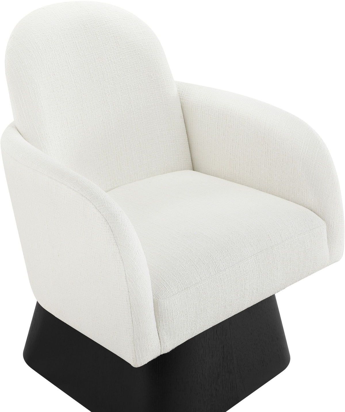 Marlowe - Linen Textured Fabric Upholstered Swivel Accent Chair - Stained Black