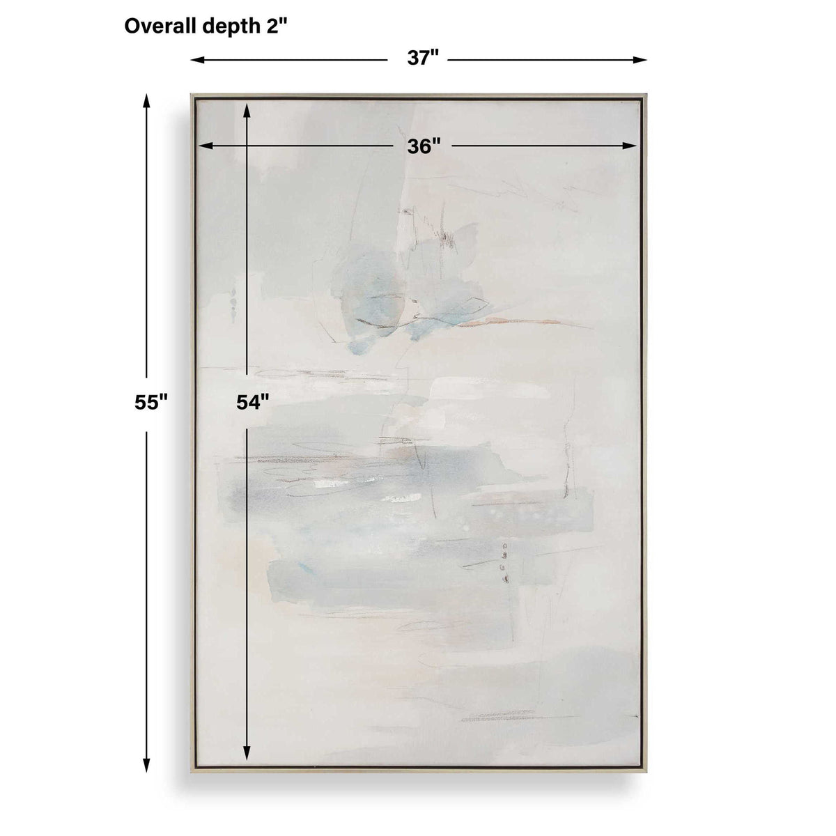 One And Only - Hand Painted Abstract Art - Blue / Brown / Gray / White