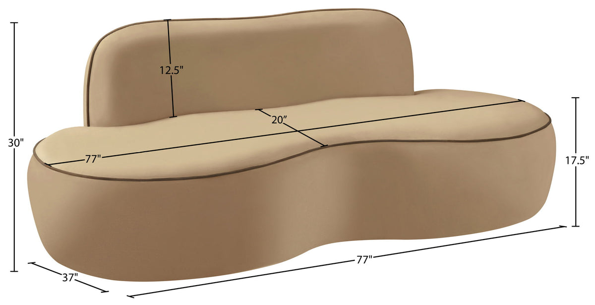 Swerve - Velvet 77" Upholstered Loveseat