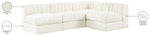 Rummi - Armless Velvet Performance Fabric Upholstered 4 Piece Modular Sectional