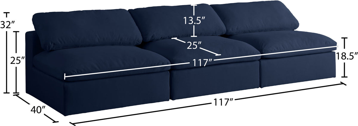 Serene - Modular Armless 3 Seat Sofa