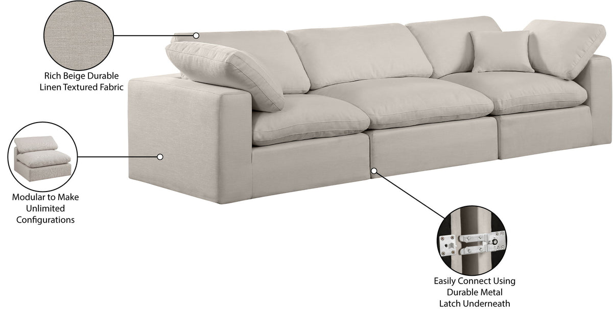 Comfy - Linen Modular Sofa 3 Seats