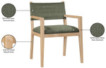 Avon - Linen Textured Performance Fabric Upholstered Dining Arm Chair