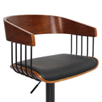 Larisa - Adjustable  Wood Bar Stool - Walnut