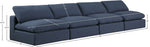 Comfy - Linen Modular Armless Sofa 4 Seats
