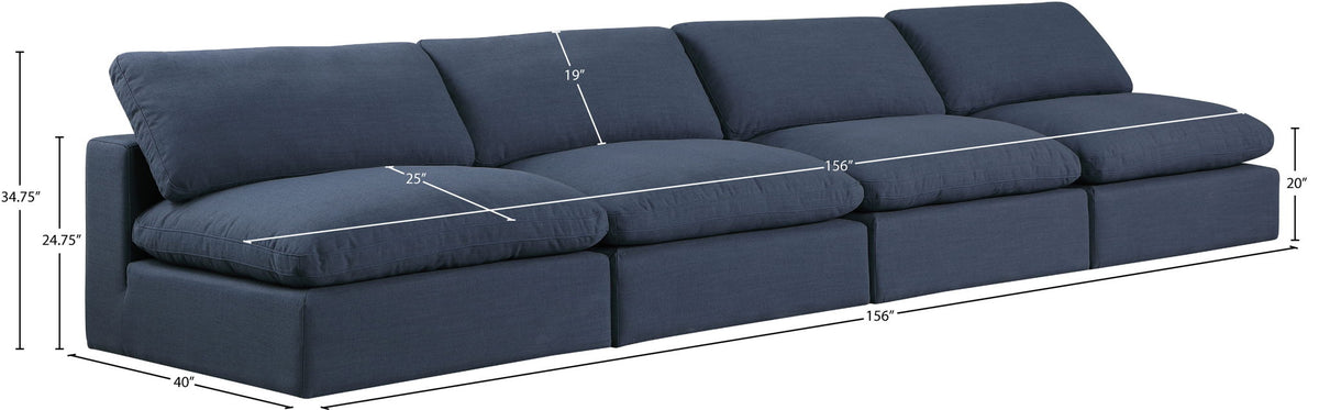 Comfy - Linen Modular Armless Sofa 4 Seats
