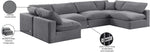 Comfy - 6 Piece Velvet Modular Armless Sectional