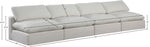 Comfy - Linen Modular Armless Sofa 4 Seats