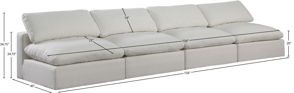 Comfy - Linen Modular Armless Sofa 4 Seats