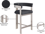 Romeo - Boucle Counter Stool With Silver Base (Set of 2)