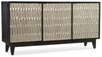 Home Accent - Shimmer 3-Door Credenza - Dark Gray / Silver