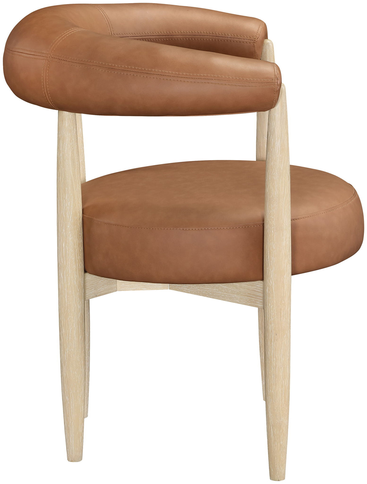 Sable - Vegan Leather Upholstered Dining Chair (Set of 2) - Painted Natural Base
