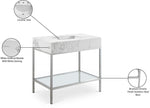 Marmo - Engineered Marble Bathroom Vanity With Chrome Base