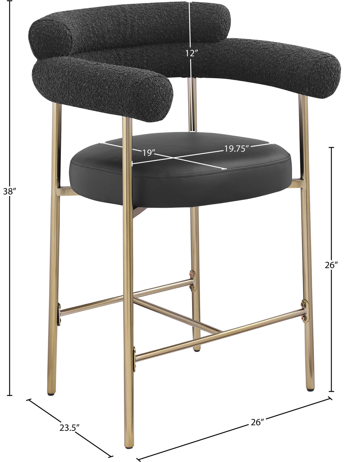 Blake - Counter Stool With Bronze Legs (Set of 2)