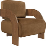 Cedra - Velvet Performance Fabric Upholstered Accent Chair - Brown Frame
