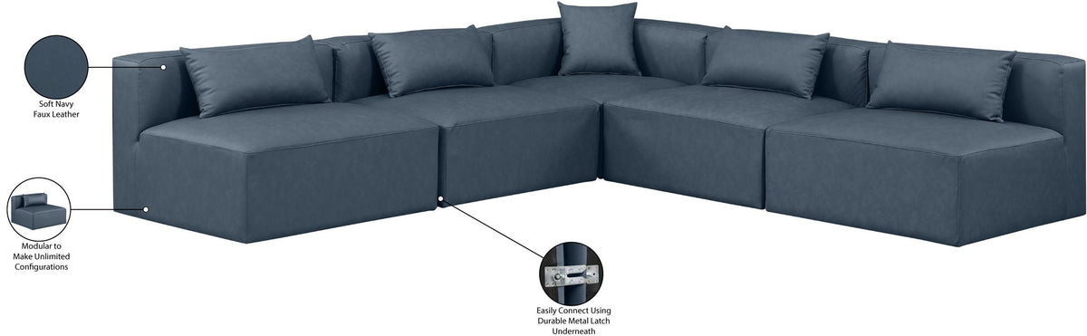 Cube - 5 Piece Modular Corner Armless Sectional