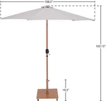 Fiji - Aluminum Patio Umbrella With Square Teak Base