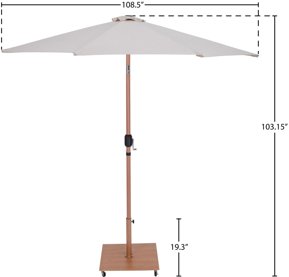 Fiji - Aluminum Patio Umbrella With Square Teak Base