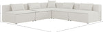 Cube - Linen 5 Piece Modular Corner Armless Sectional