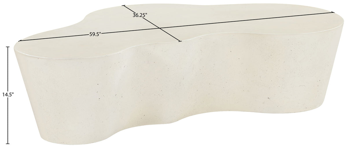Monza - Concrete And Fiberglass Indoor / Outdoor Coffee Table - Cream