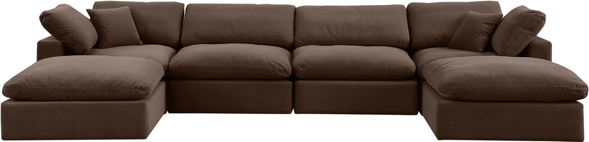 Comfy - 6 Piece Velvet Modular Double Chaise Sectional