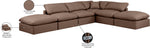 Indulge - Faux Leather 6 Piece Modular Armless Sectional